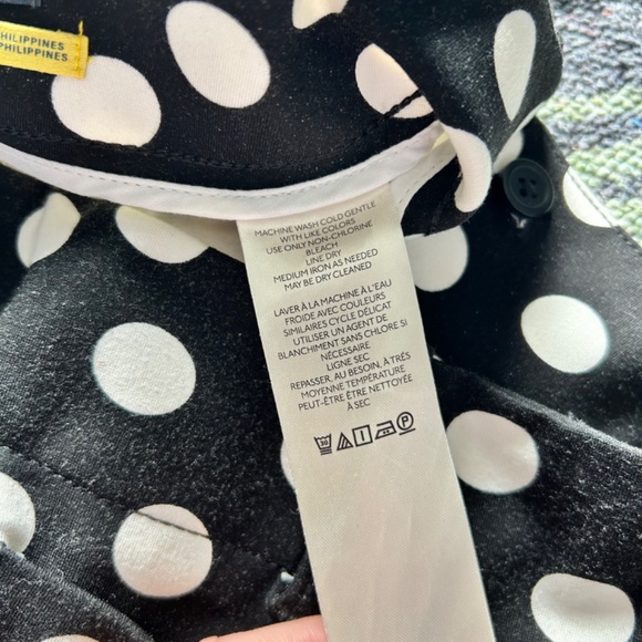 Maeve The Colette Black and White Polka Dot Wide Leg High Waist Stretch Pants - Picture 10 of 13